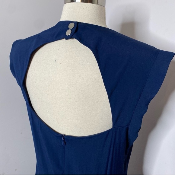 Sandro Paris Navy Blue Cut Out Back Crepe Mini Dress - Picture 9 of 10